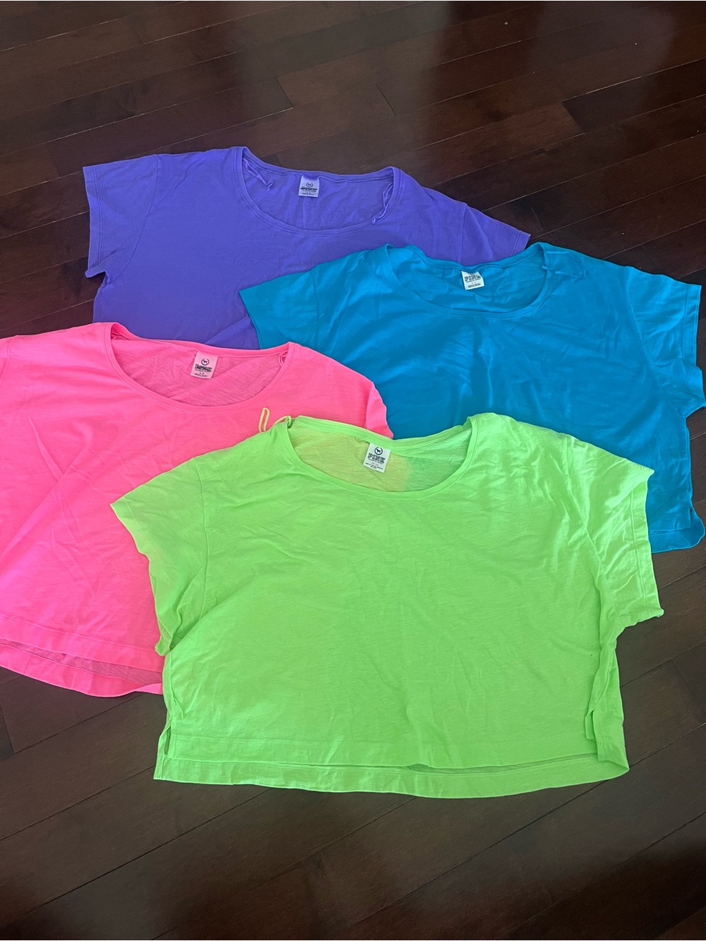 PINK Victoria's Secret Neon Crop Tee Set - Pink, Green, Blue, Purple Y2K